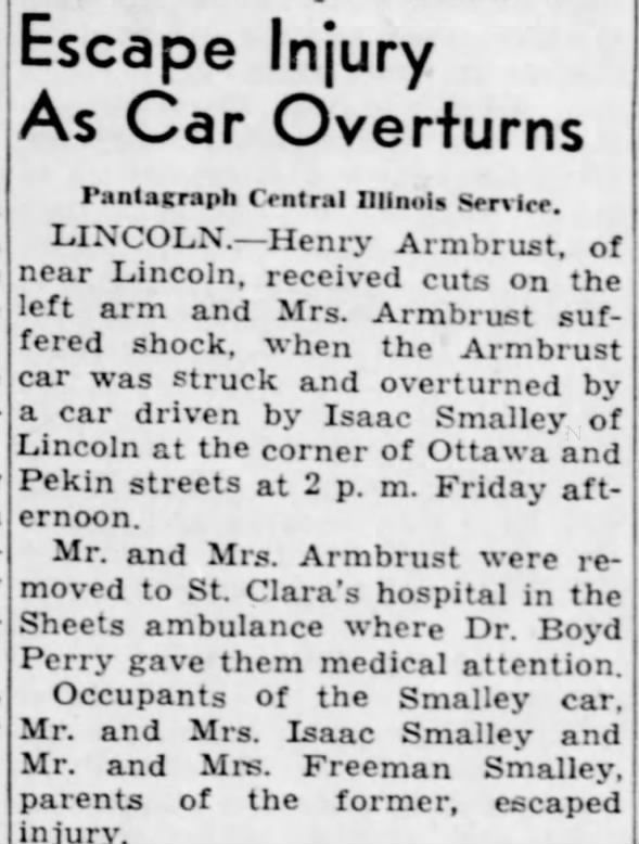 Clipping from The Pantagraph